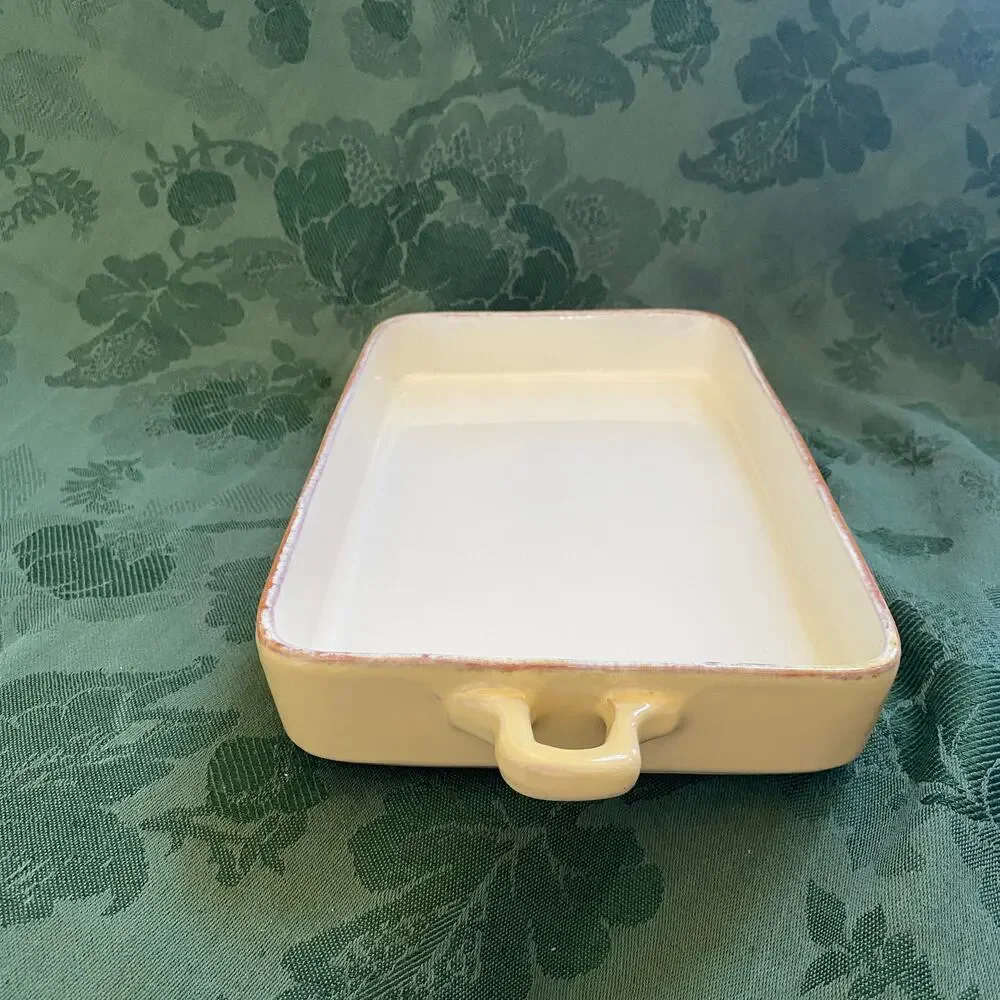 Vietri Terracotta Yellow Glaze Baking Casserole Pan 12